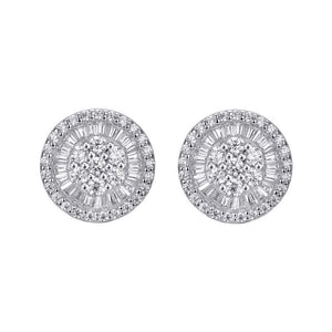 Big Round Zircon-encrusted Stud Earrings