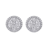 Big Round Zircon-encrusted Stud Earrings