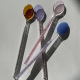 Creative Milk Dessert Spoon Colorful Transparent High Temperature Resistant Glass
