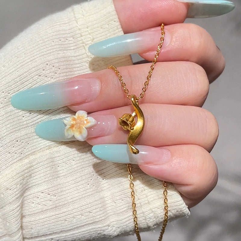 New Chinese Frosted Lily Necklace For Women
