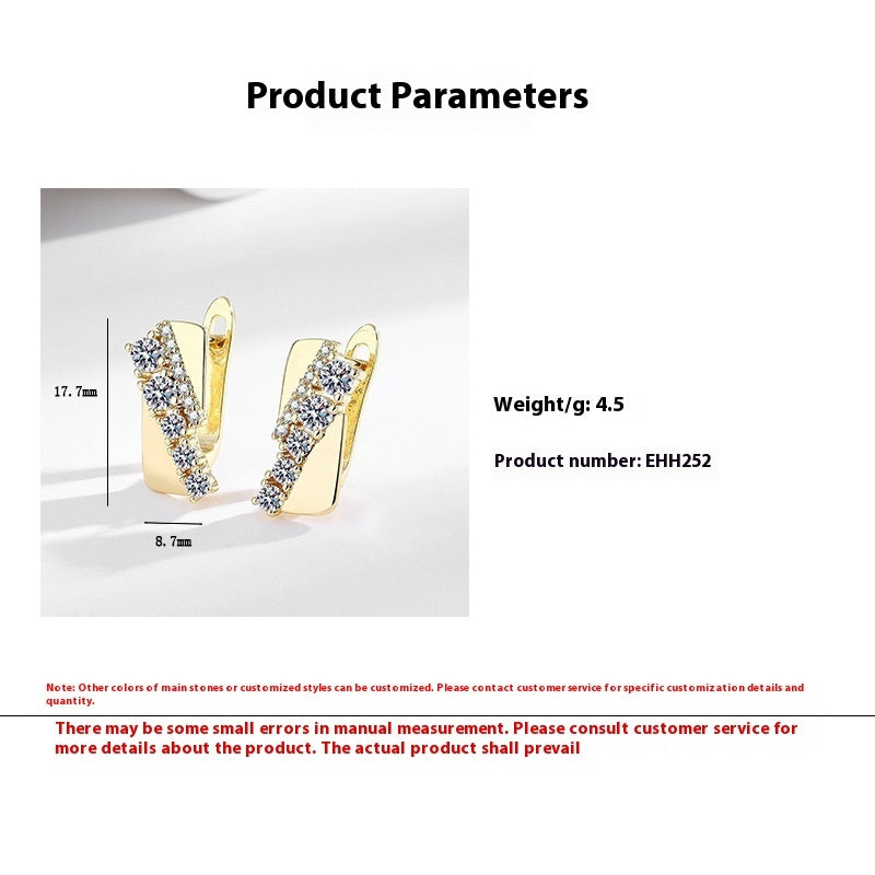Versatile Creative Geometric Zircon Earrings For Women