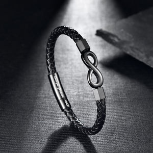 Leather Bracelet Vintage Leather European And American Stainless Steel