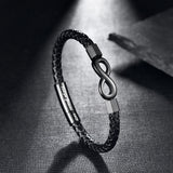 Leather Bracelet Vintage Leather European And American Stainless Steel