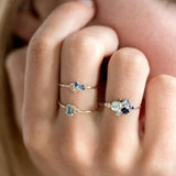 Three-piece Ring Set Topaz Couple Rings
