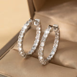 Copper Inlaid Zirconium Fashionable All-match Personalized Circle Earrings