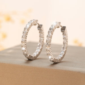 Copper Inlaid Zirconium Fashionable All-match Personalized Circle Earrings