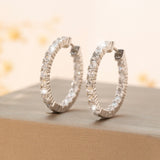Copper Inlaid Zirconium Fashionable All-match Personalized Circle Earrings