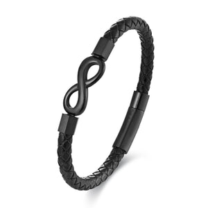 Leather Bracelet Vintage Leather European And American Stainless Steel