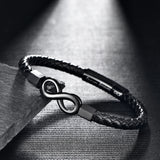 Leather Bracelet Vintage Leather European And American Stainless Steel