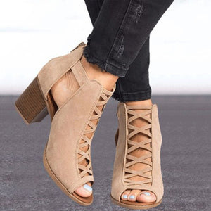 Thick-Heeled High-Heeled Fish Mouth Large Size Women'S Shoes