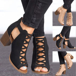 Thick-Heeled High-Heeled Fish Mouth Large Size Women'S Shoes