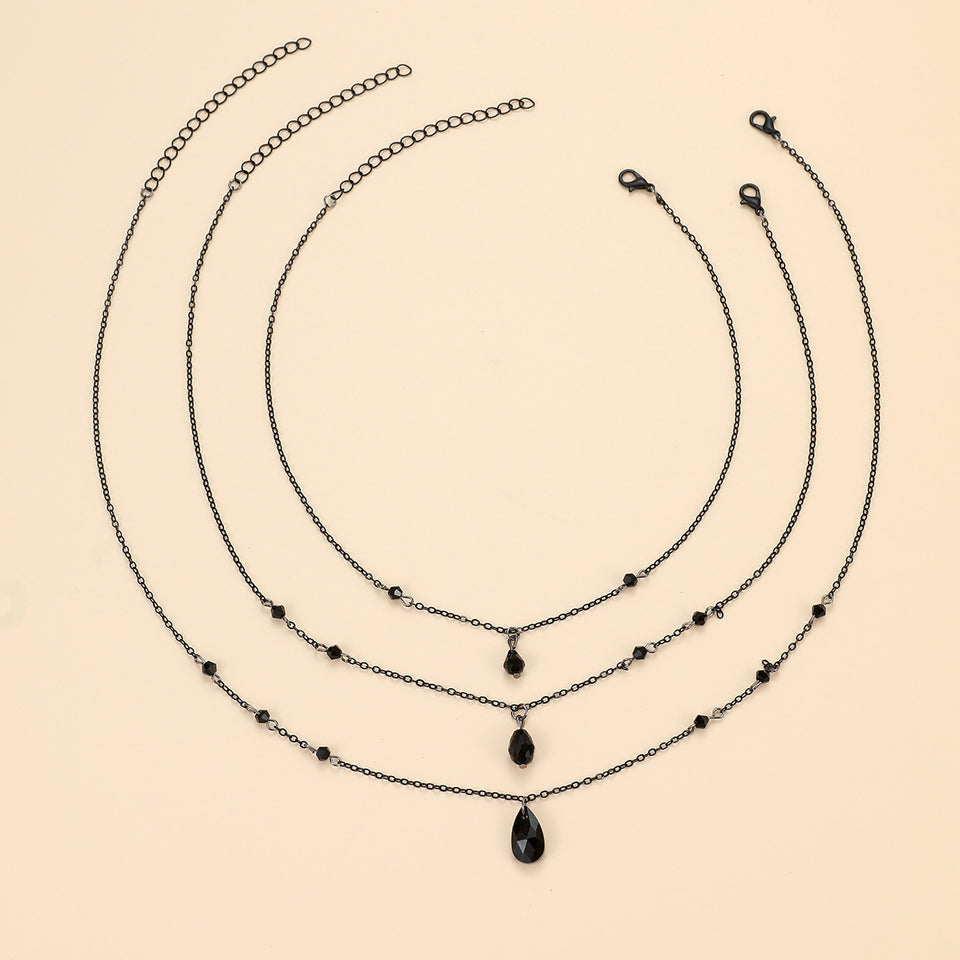 Retro Gothic Blood Drop Tassel Necklace Simulation Blood Drop