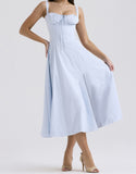 Mid-length Corset Elegant Slit Lace-up Women's Outing Leisure Dress