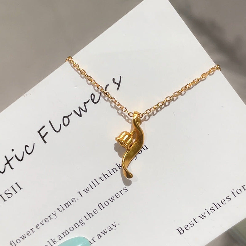 New Chinese Frosted Lily Necklace For Women