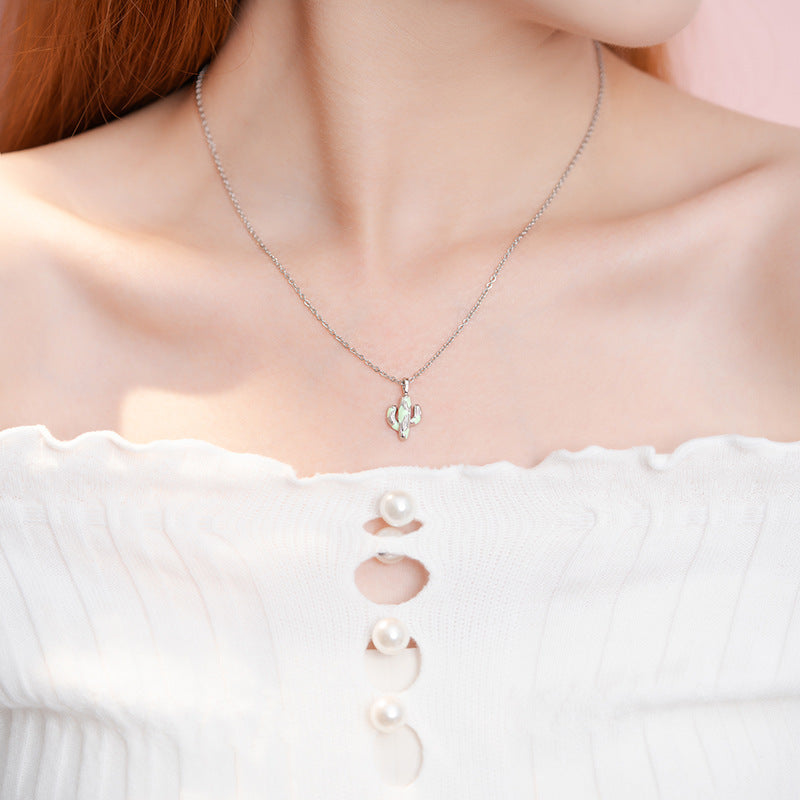 Women's Cactus Stainless Steel Clavicle Chain