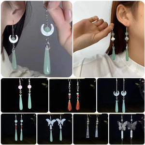 Long Ear Hook Antique Style Tassel Water Drop Eardrops
