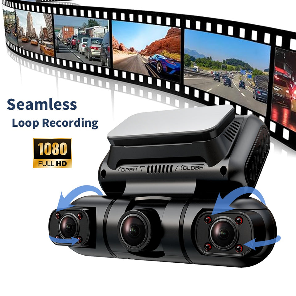360° Dash Cam | 4-Channel Car Camera with GPS & Night Vision