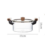 High Borosilicate Transparent Pot Double Ear Glass Pot