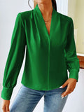 Long Sleeve Design Sense V-neck Loose Top