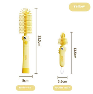 Little Dinosaur Two-in-one Soft Silicone Cup Brush Cleaning Brush