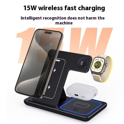 3-in-1 Fast Wireless Charger | Foldable LED Charging Dock