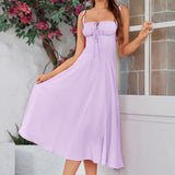 Mid-length Corset Elegant Slit Lace-up Women's Outing Leisure Dress