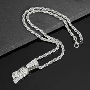 Hip Hop Pendant Necklace With 4mm Tennis Chain