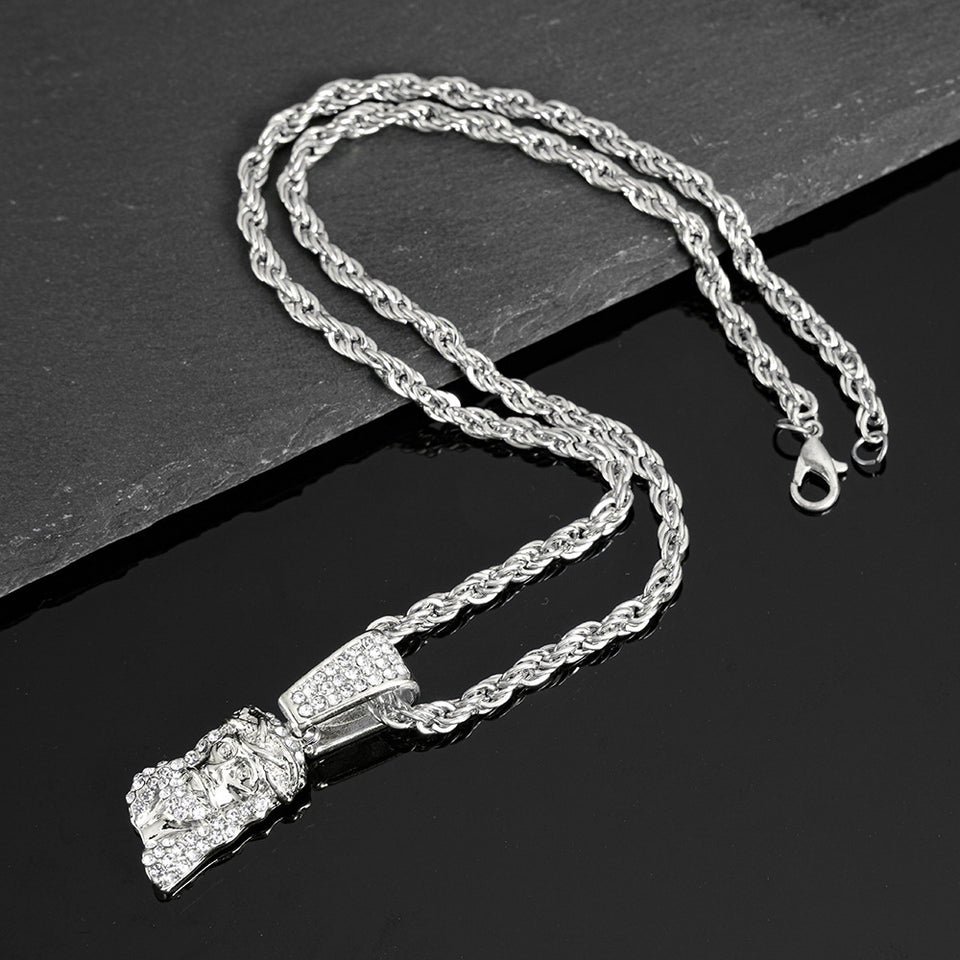 Hip Hop Pendant Necklace With 4mm Tennis Chain