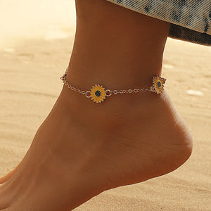 Alloy Sunflower Anklet Gift For Ladies