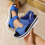 Plus Size Platform Peep Toe Velcro Beach Sandals