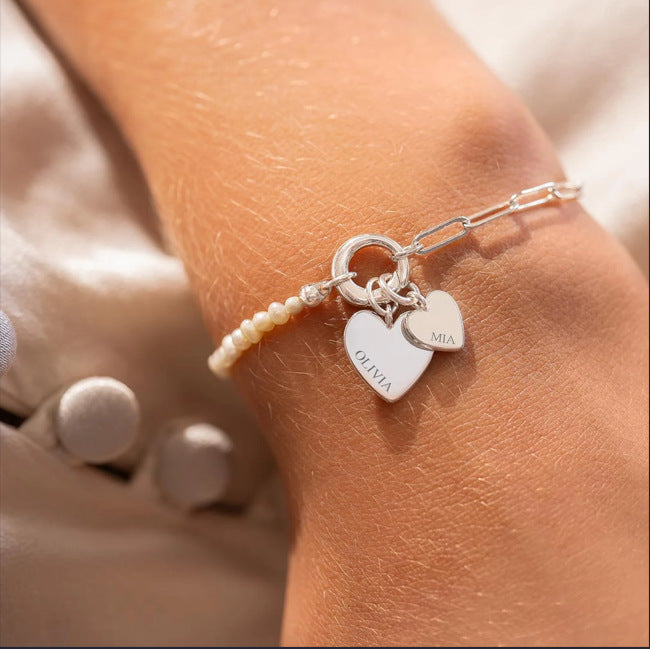 Love Pendant Titanium Steel Bracelet Temperament Buckle Stitching Chain