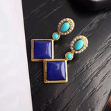 Inlaid Natural Hetian White Jade Stud Earrings Female Court