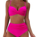 Printed Two-piece Push-up Bikini High Waist Swimsuit