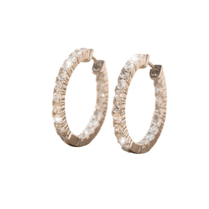 Copper Inlaid Zirconium Fashionable All-match Personalized Circle Earrings
