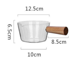 Side Handle Transparent Household Glass Pot