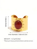 Retro Stainless Steel Gemstone Ring