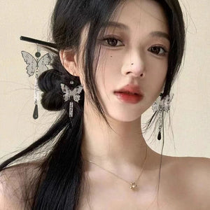 Long Ear Hook Antique Style Tassel Water Drop Eardrops