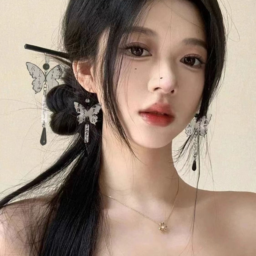 Long Ear Hook Antique Style Tassel Water Drop Eardrops