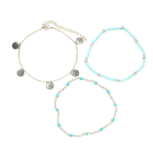 Shell Bead Anklet Set Three-piece Set