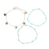 Shell Bead Anklet Set Three-piece Set