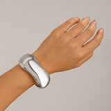 Women's Exaggerated Large Water Drop Metal Glossy Surface Mirror Open-ended Bracelet