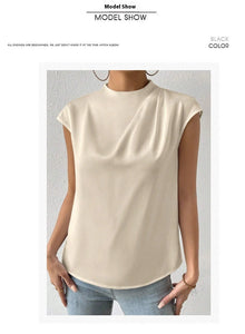 Artificial Silk Summer Round Neck Outerwear Top