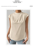Artificial Silk Summer Round Neck Outerwear Top