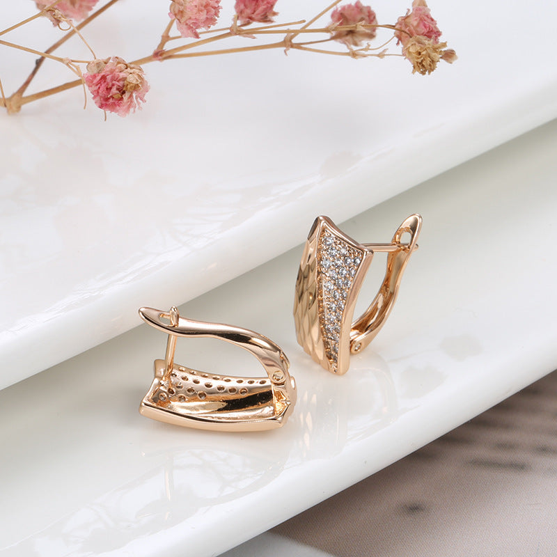 Women's Simple Creative Geometric Zircon Earrings
