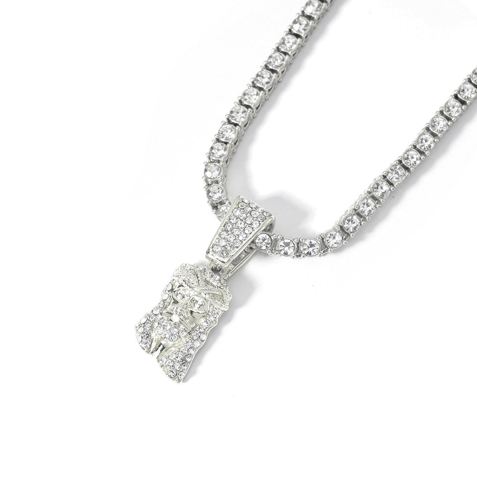 Hip Hop Pendant Necklace With 4mm Tennis Chain