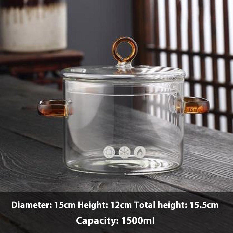 Borosilicate Glass Pot Household Heating Binaural