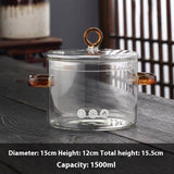 Borosilicate Glass Pot Household Heating Binaural