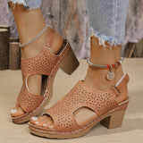 Women's High-heeled Sandals Plus Size Thick-soled Peep Toe Sandals