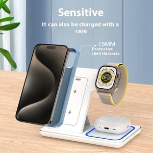 3-in-1 Fast Wireless Charger | Foldable LED Charging Dock