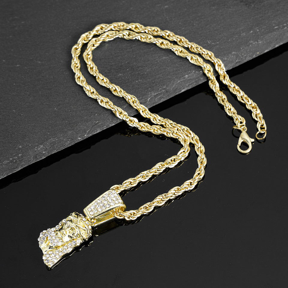 Hip Hop Pendant Necklace With 4mm Tennis Chain